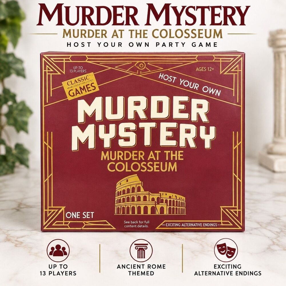Murder Mystery Murder at the Colosseum RMS 13 Player Party Game Complete